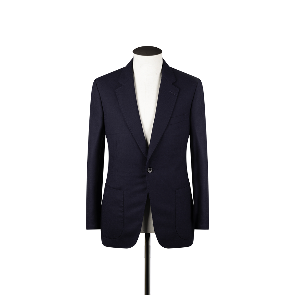 The Travel Jacket in Navy Mockleno Wool