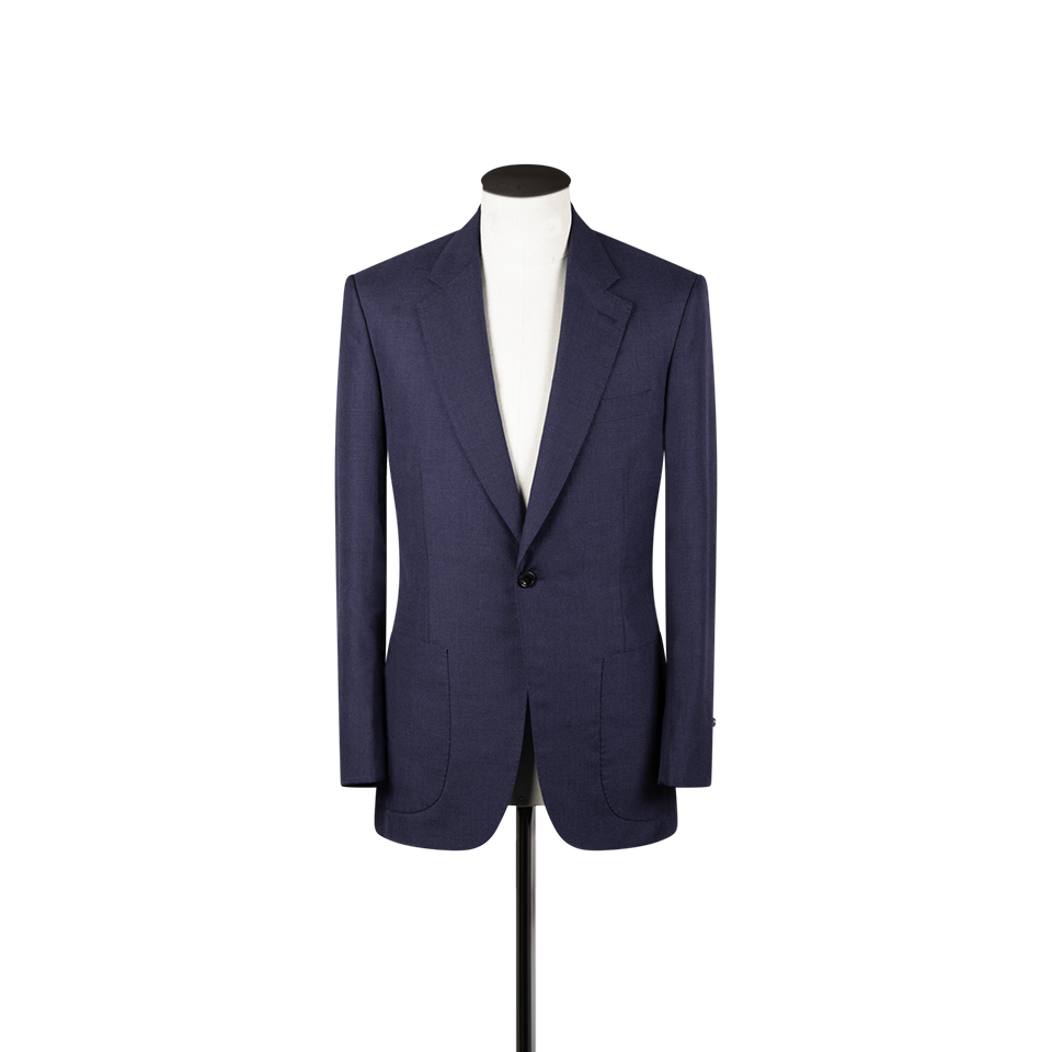 Notch Lapel Jacket in Navy Self Check