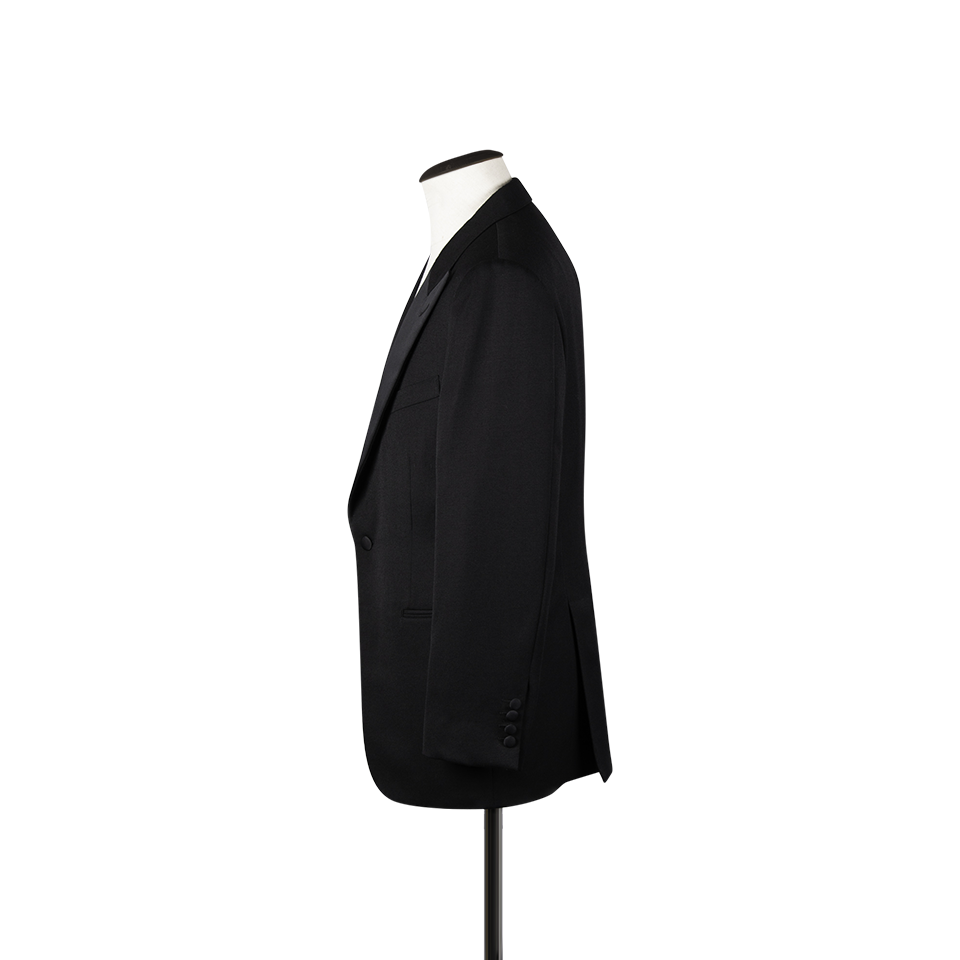 Peak Lapel Dinner Suit in Black Barathea