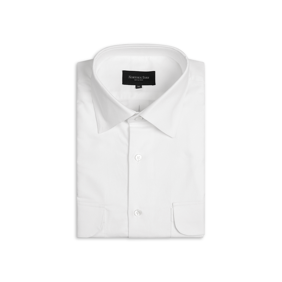 Classic Collar Shirt in White Oxford Cotton