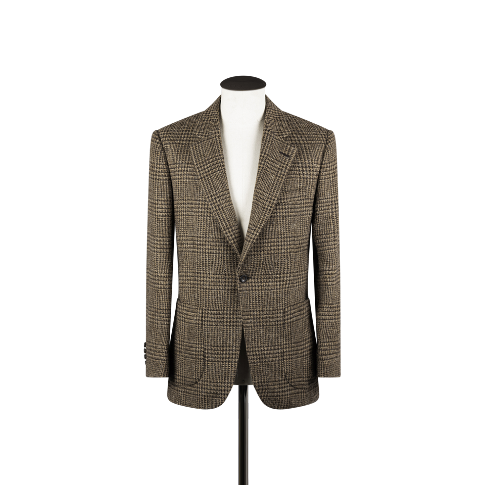 Notch Lapel Jacket in Brown Glen Check