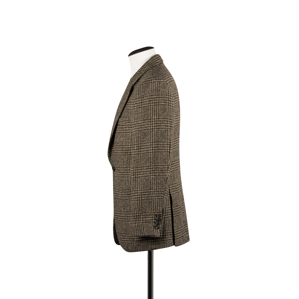 Notch Lapel Jacket in Brown Glen Check