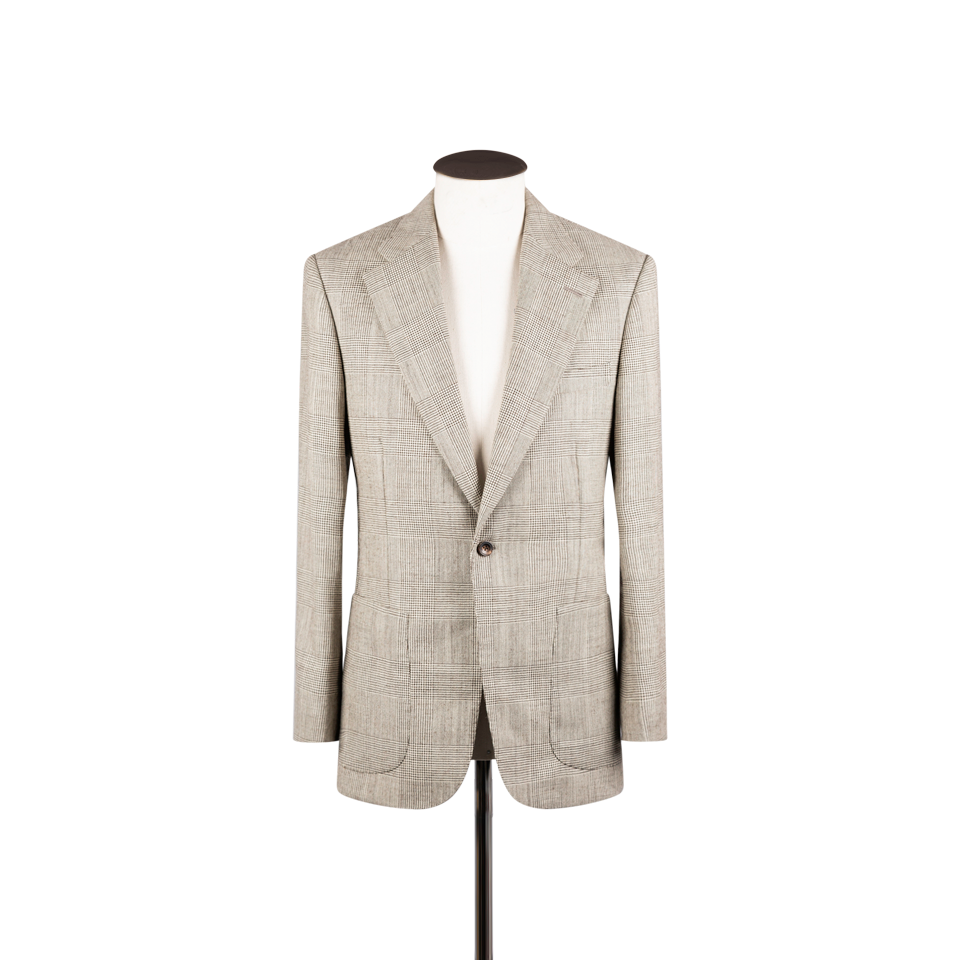 Notch Lapel Jacket in Grey Glen Check