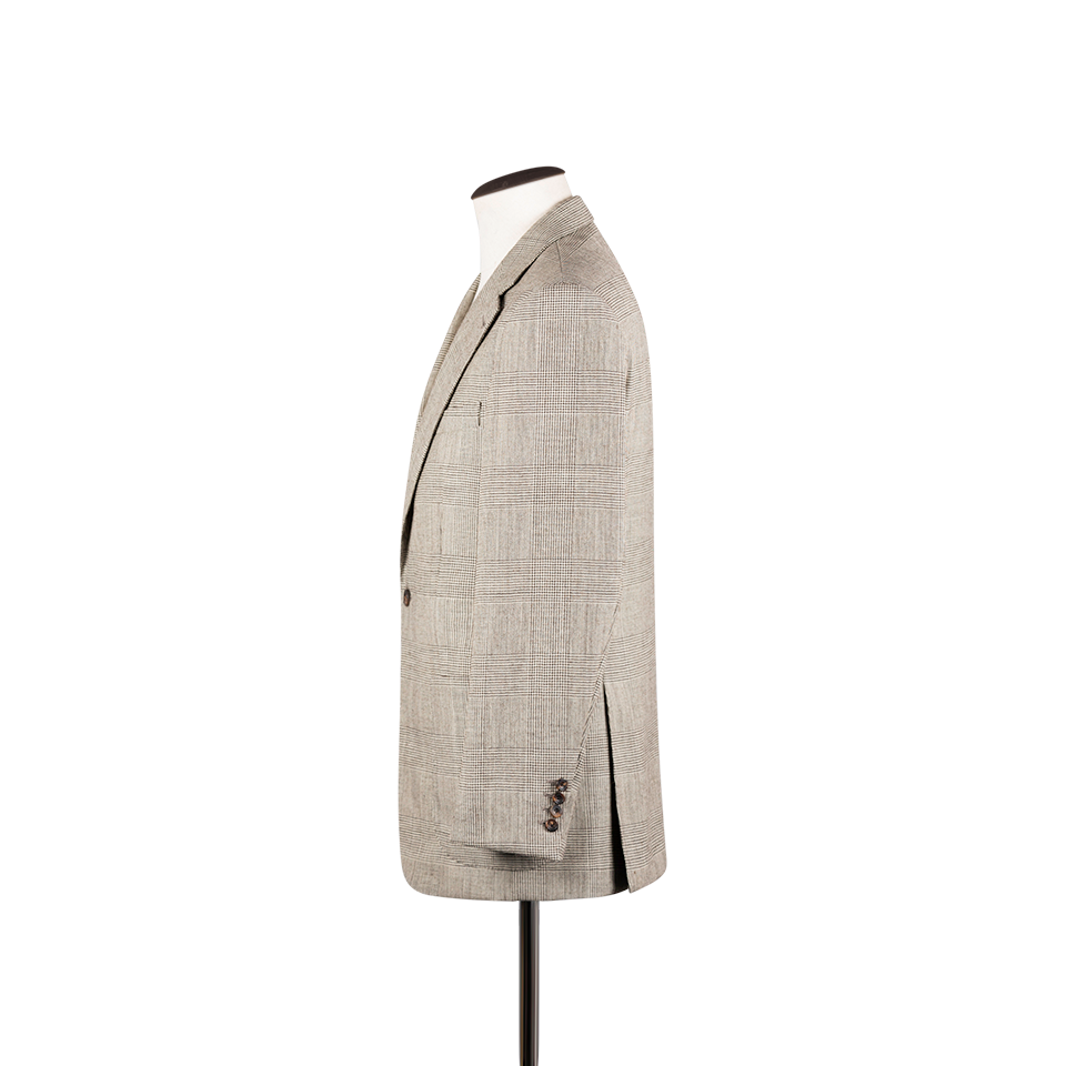 Notch Lapel Jacket in Grey Glen Check