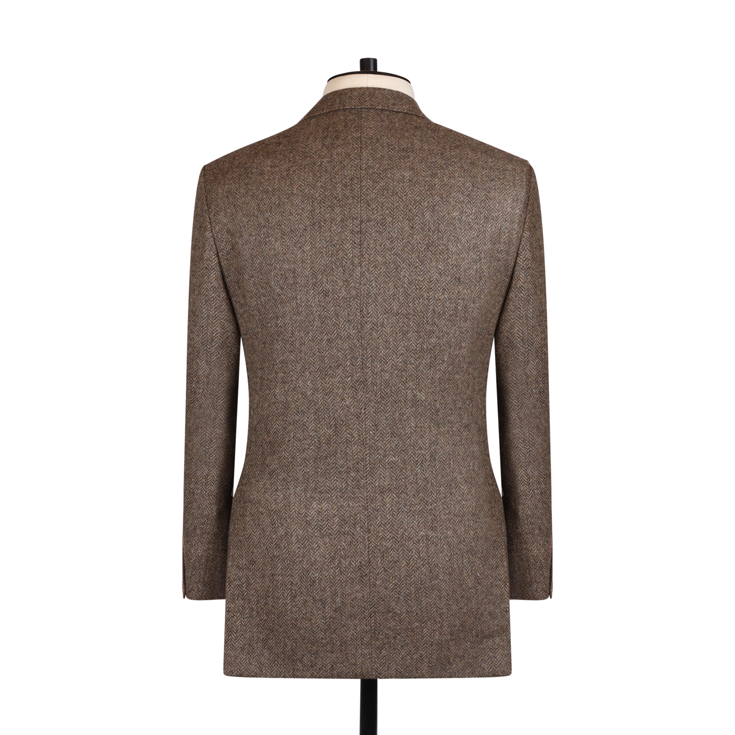 Notch Lapel Jacket in Brown Herringbone Tweed