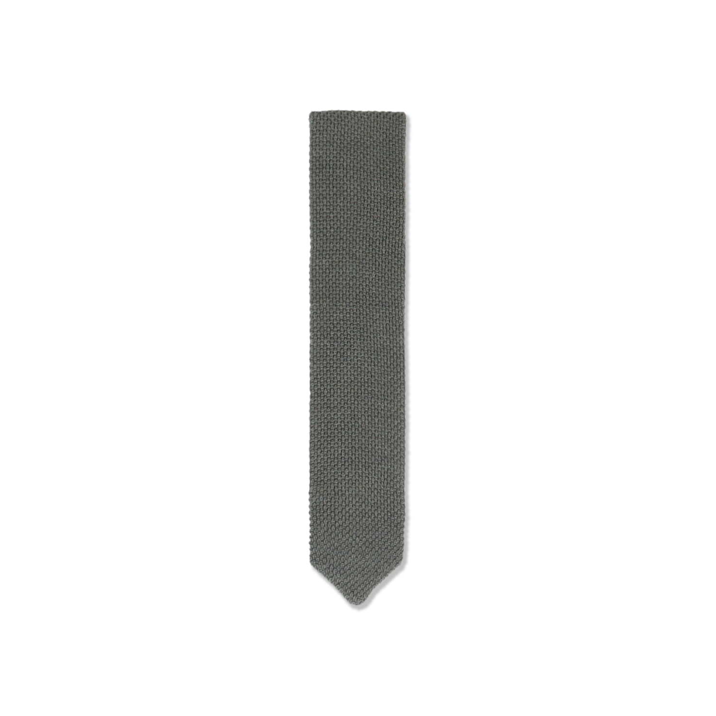 Wool Knitted Tie in Khaki Green