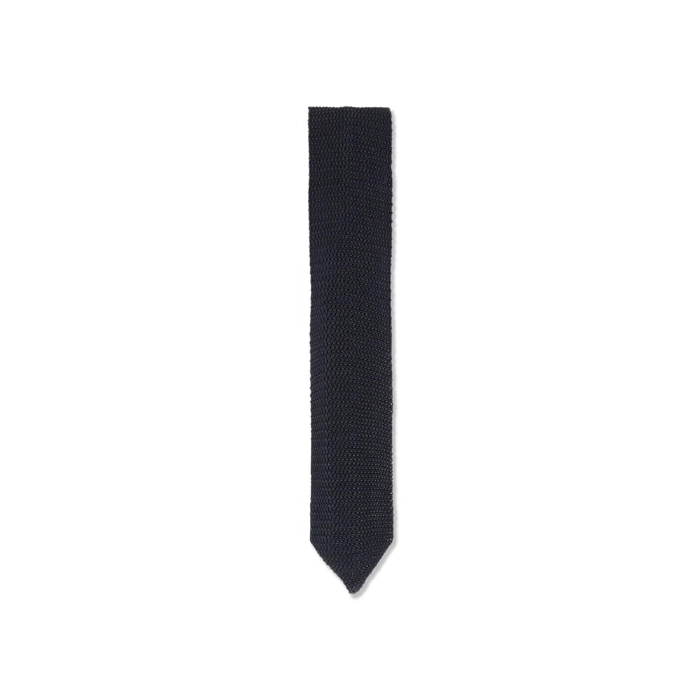 Silk Knitted Tie in Navy Blue