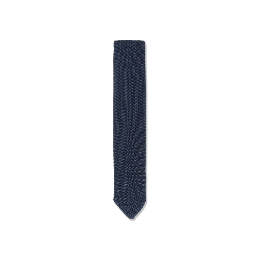 Silk Knitted Tie in Mid Blue