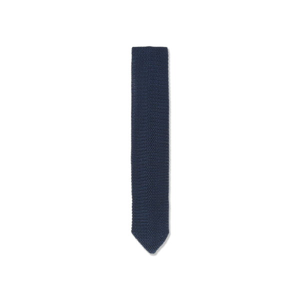 Silk Knitted Tie in Mid Blue