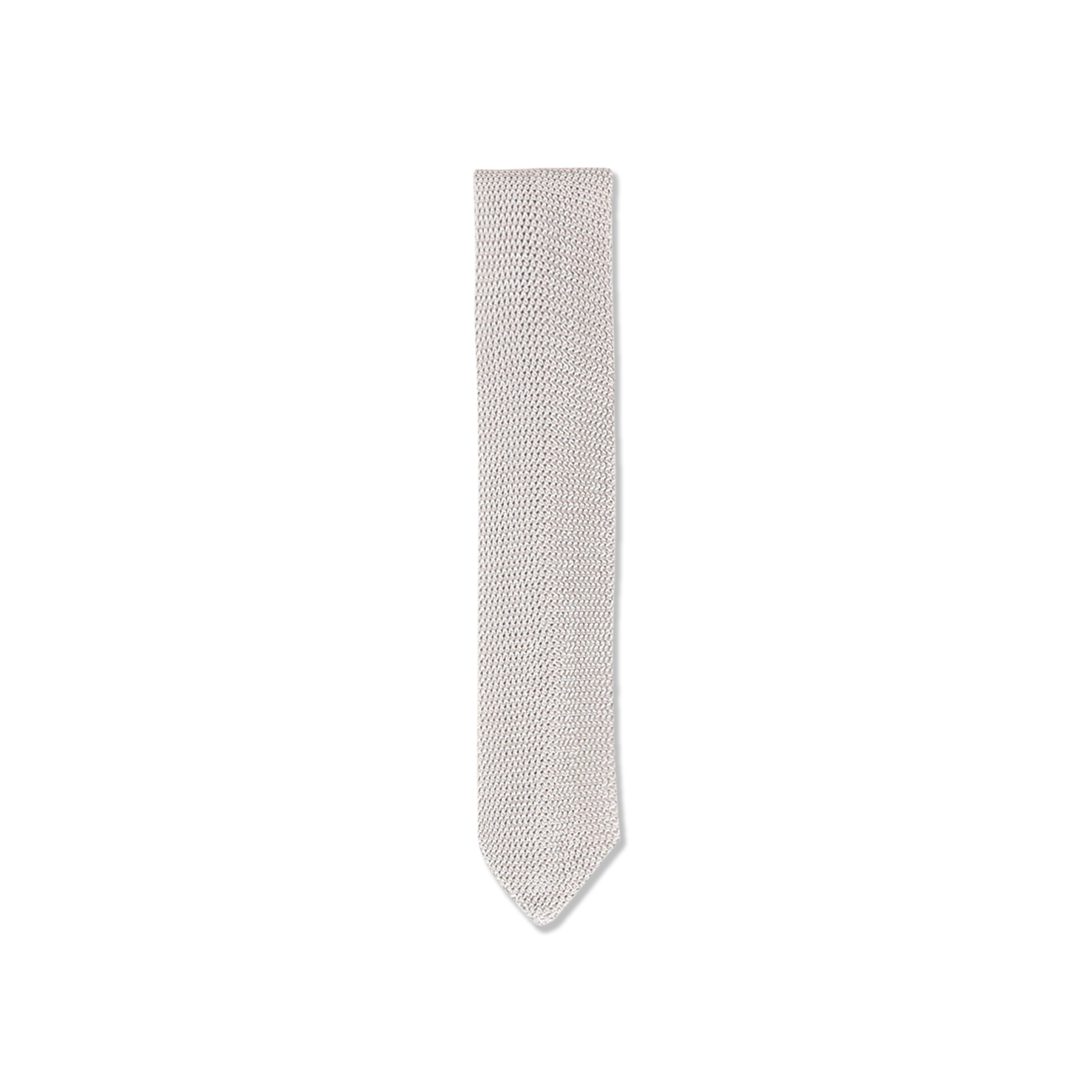 Silk Knitted Tie in Ivory