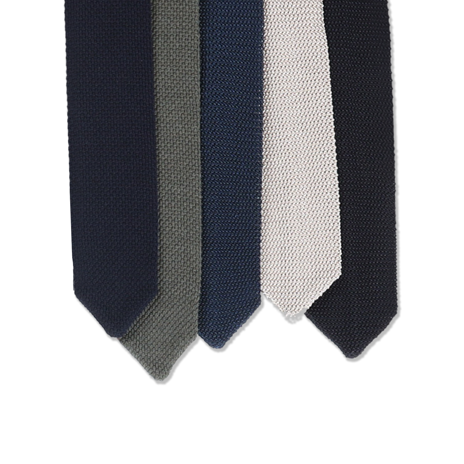 Silk Knitted Tie in Navy Blue