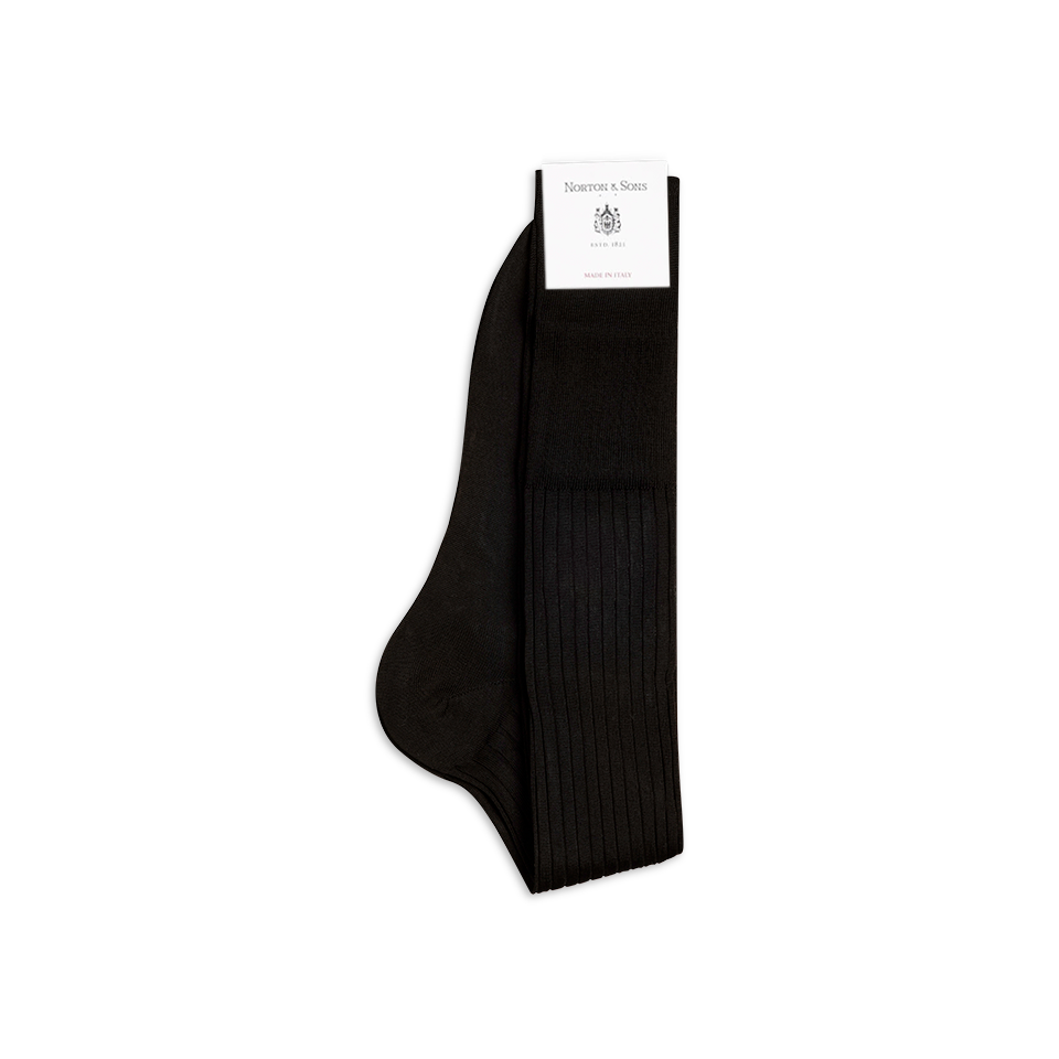 Formal Long Socks in Black Cotton