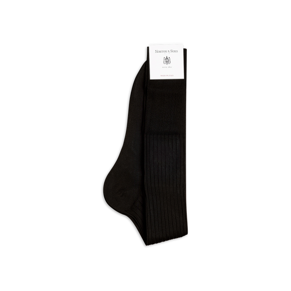 Formal Long Socks in Black Cotton