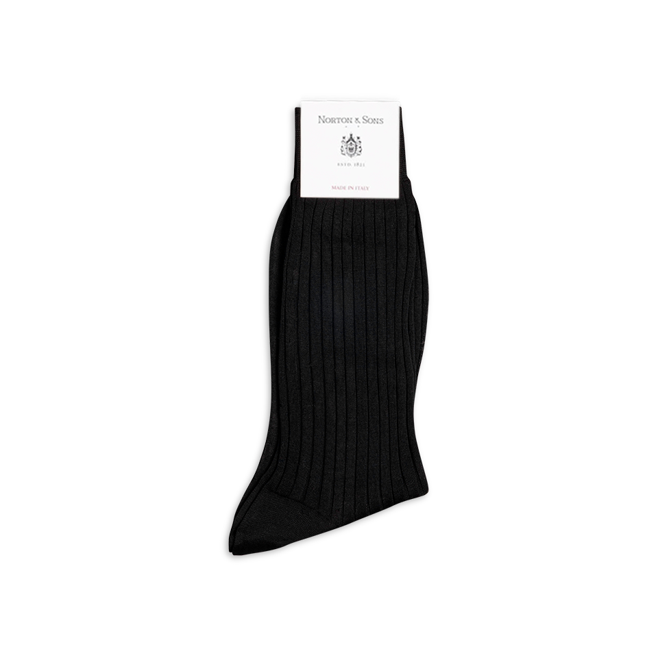 Formal Short Socks in Black Cotton