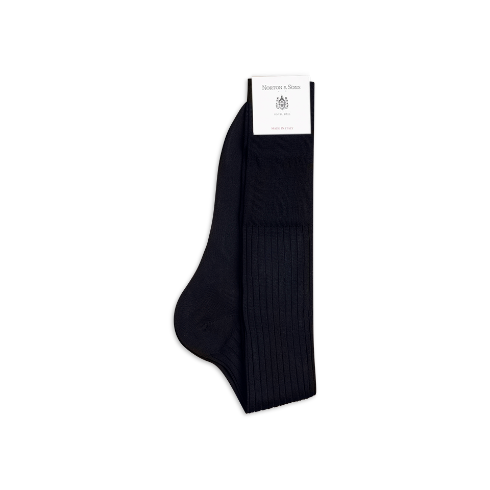 Formal Long Socks in Navy Cotton