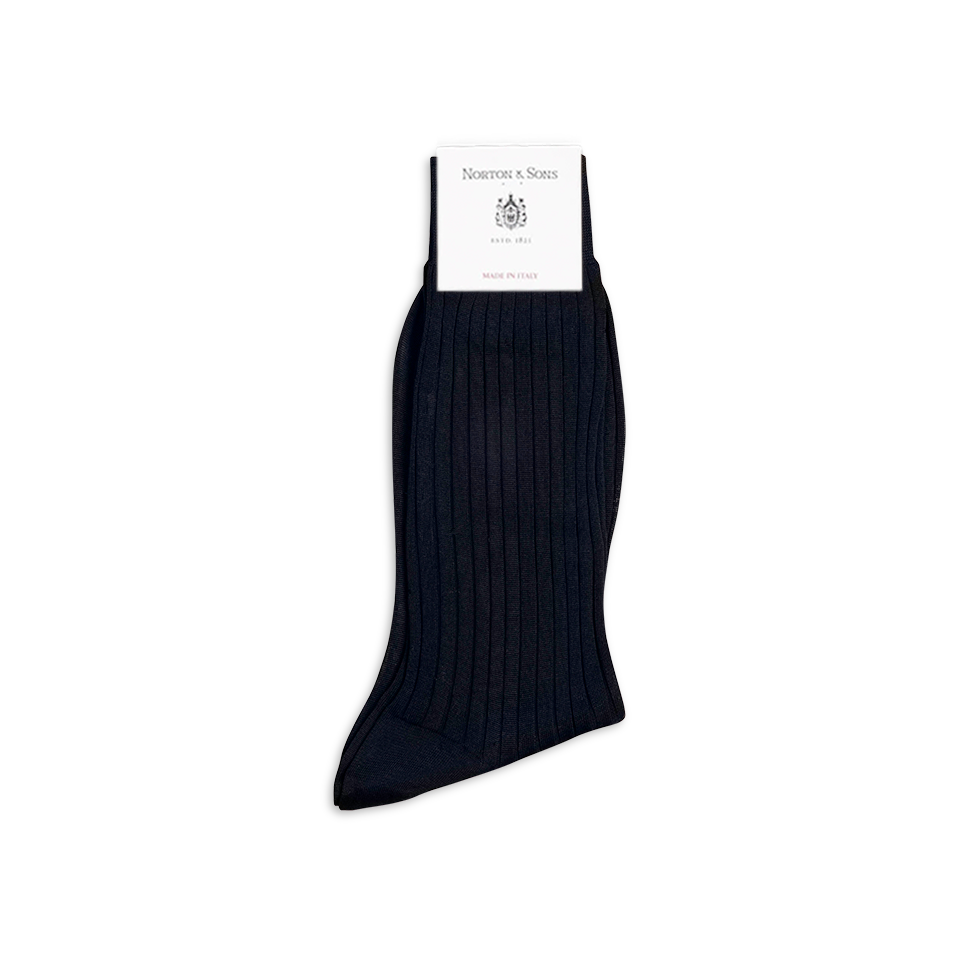 Formal Short Socks in Navy Cotton