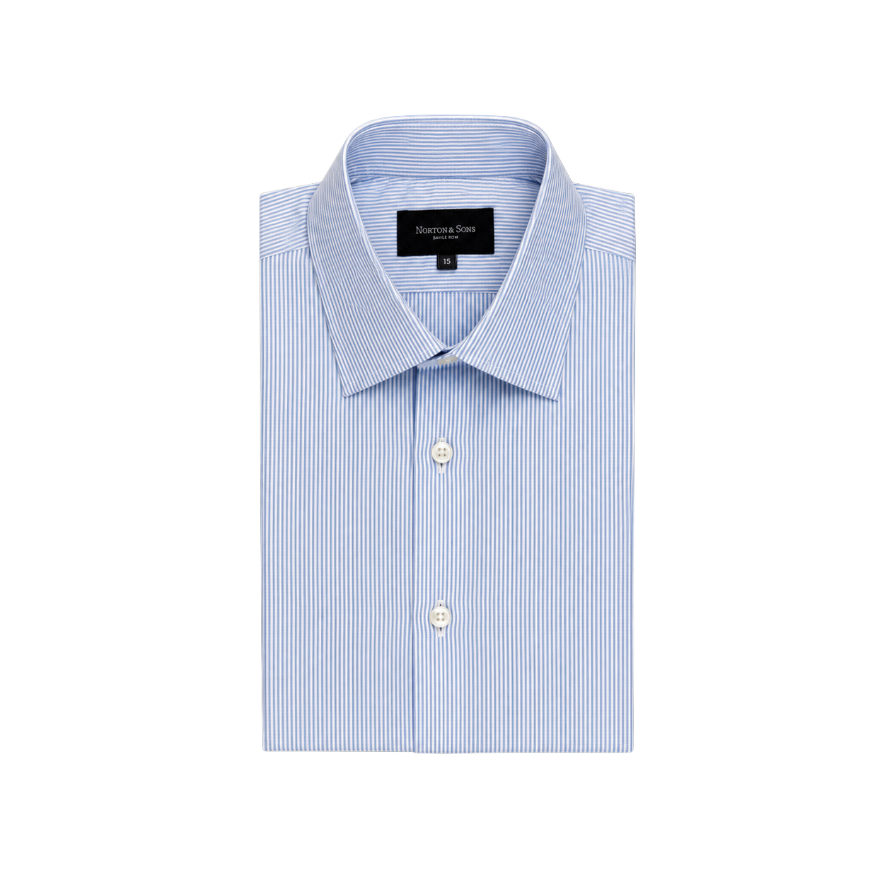 Classic Collar Shirt in Blue Stripe Poplin