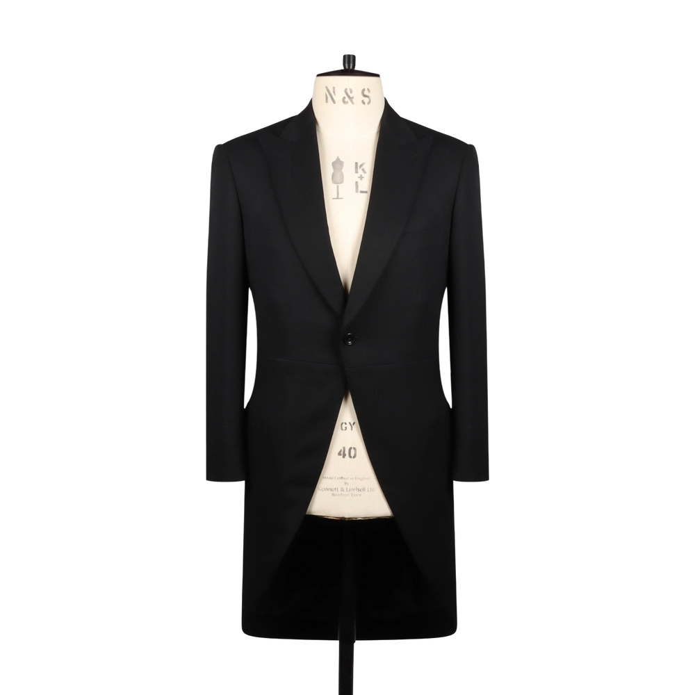 Morning Coat in Black Barathea
