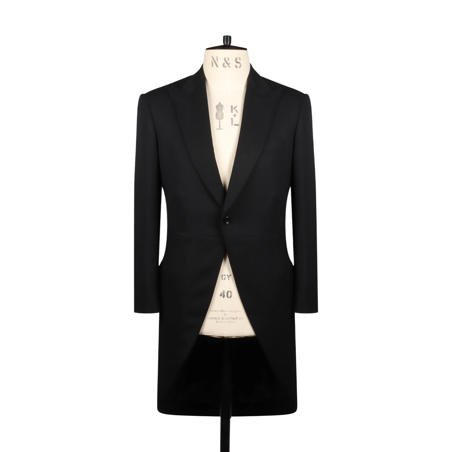 Morning Coat in Black Barathea