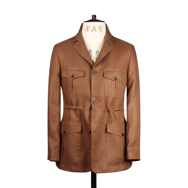 Safari Jacket in Tobacco Linen