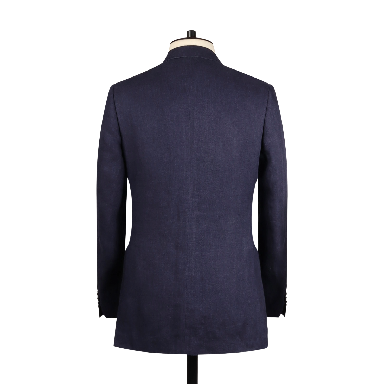 Notch Lapel Jacket in Navy Herringbone Linen