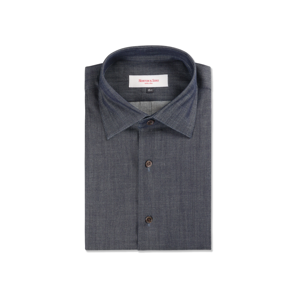 Classic Collar Shirt in Indigo Denim