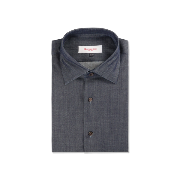 Classic Collar Shirt in Indigo Denim