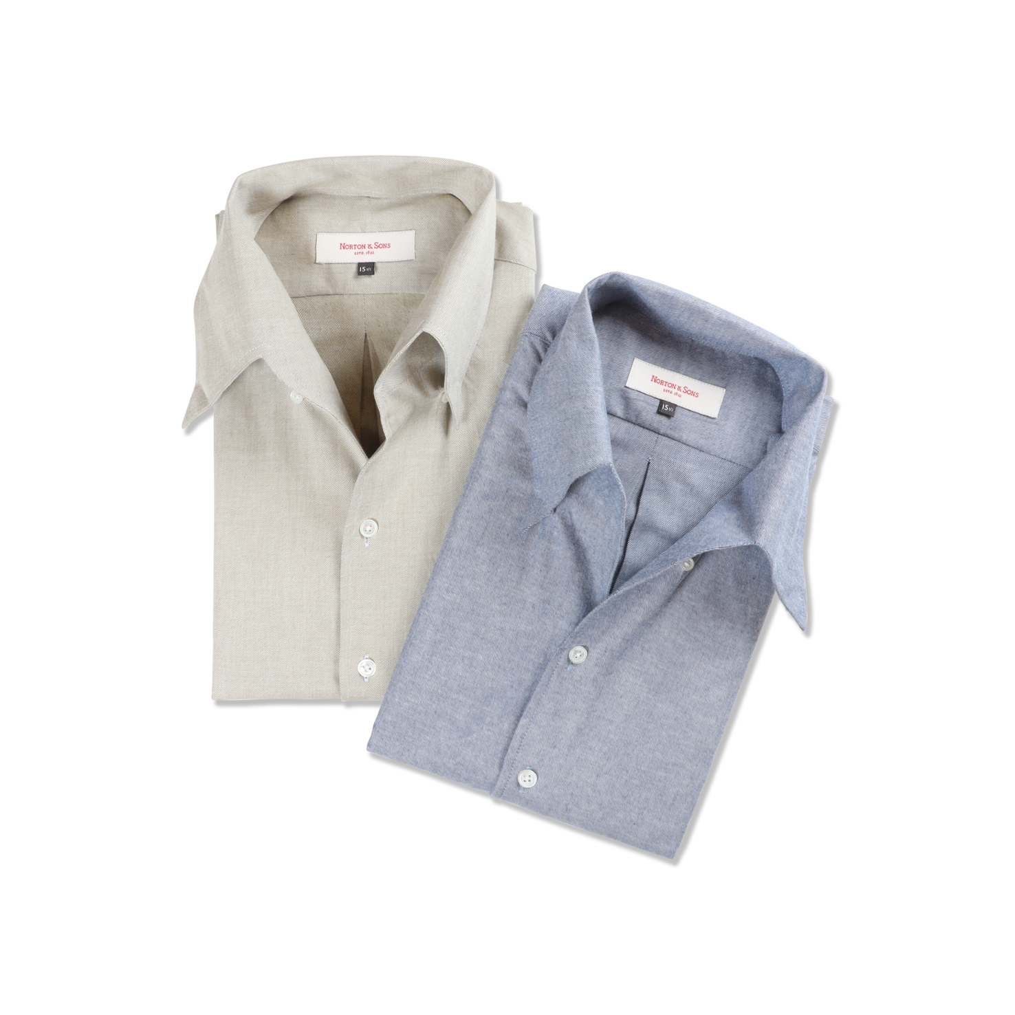 One Piece Collar Shirt in Sage Brushed Cotton