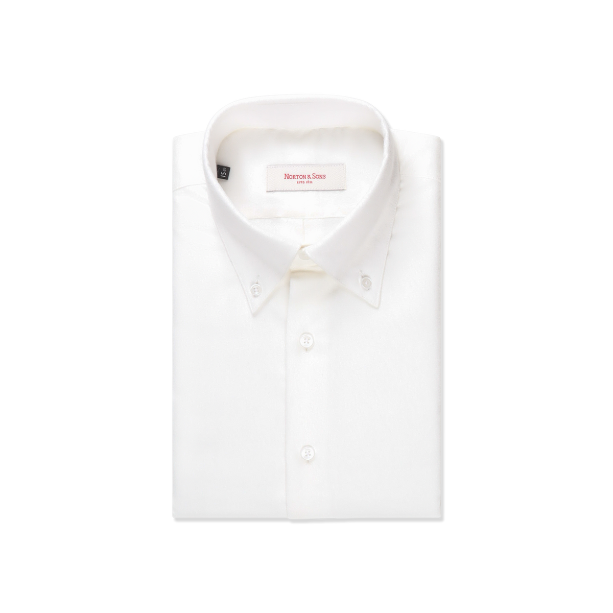 Button Down Collar Shirt in Ivory Brushed Cotton