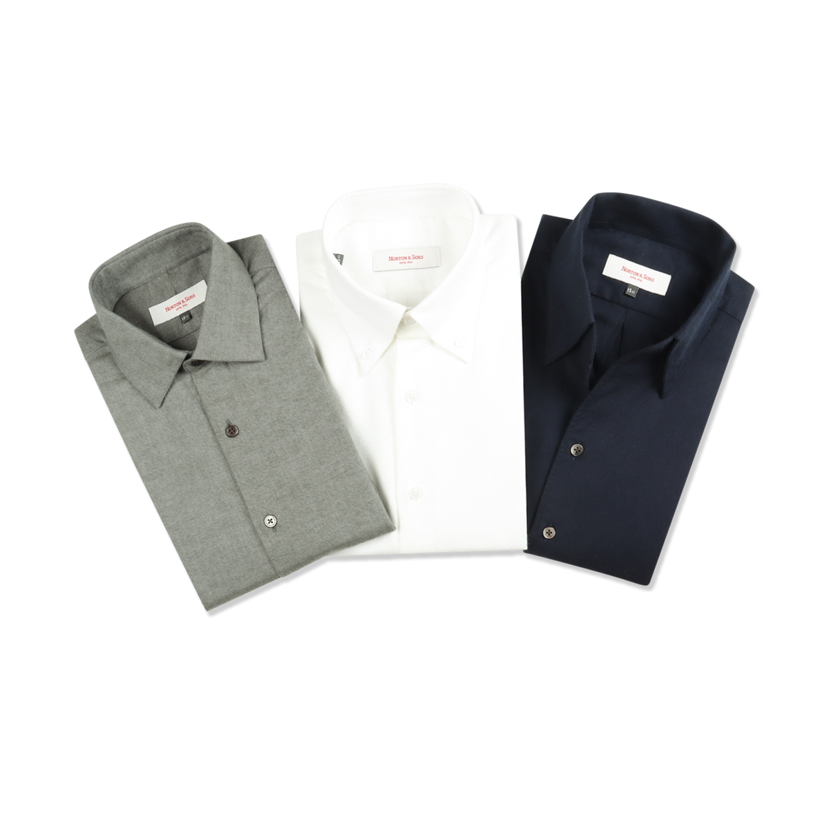 Classic Collar Shirt in Olive Brushed Cotton