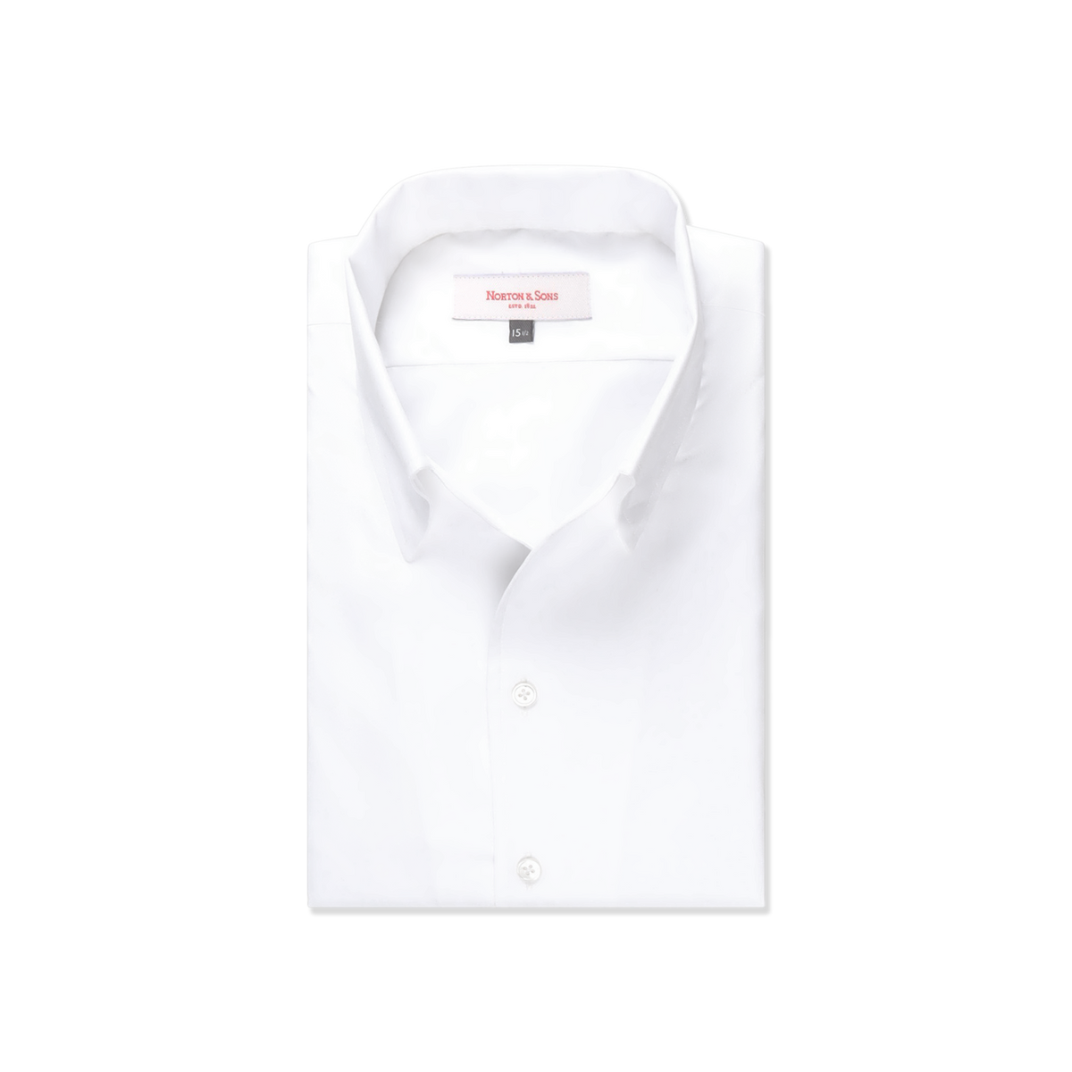 One Piece Collar Shirt in White Pinpoint