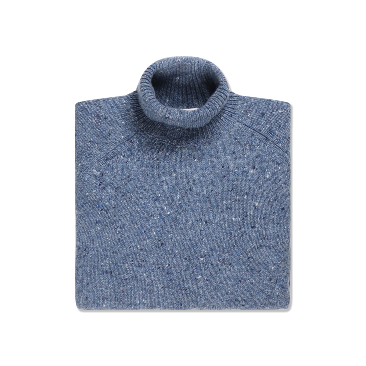 Turtleneck Jumper in Woad Blue Donegal