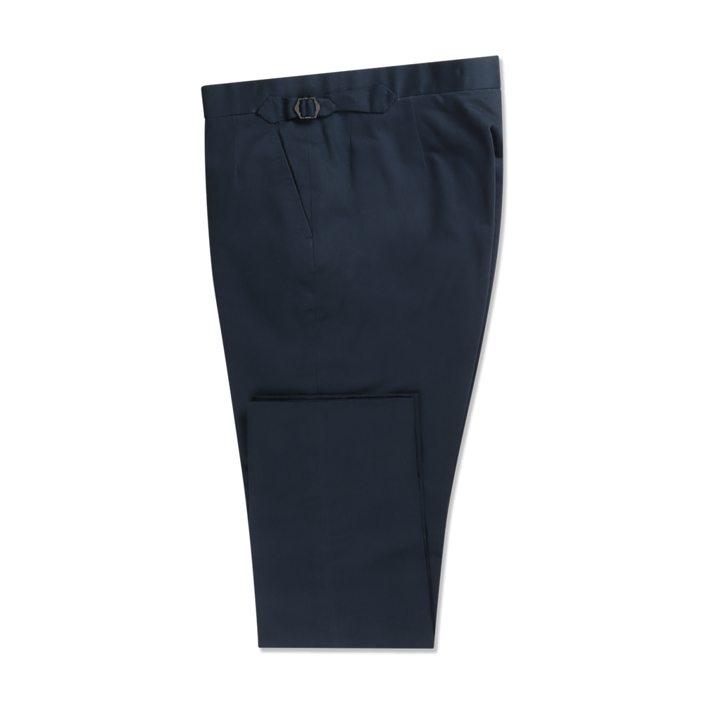 Classic Trouser in Dark Navy Brushed Cotton