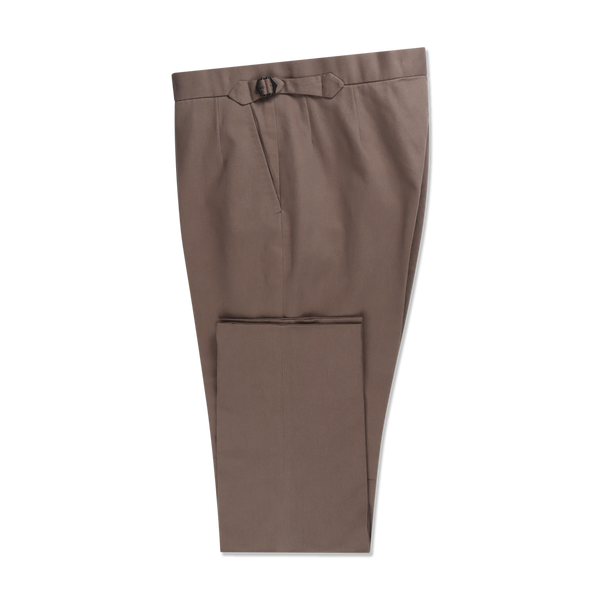 Classic Trouser in Mink Brown Brushed Cotton