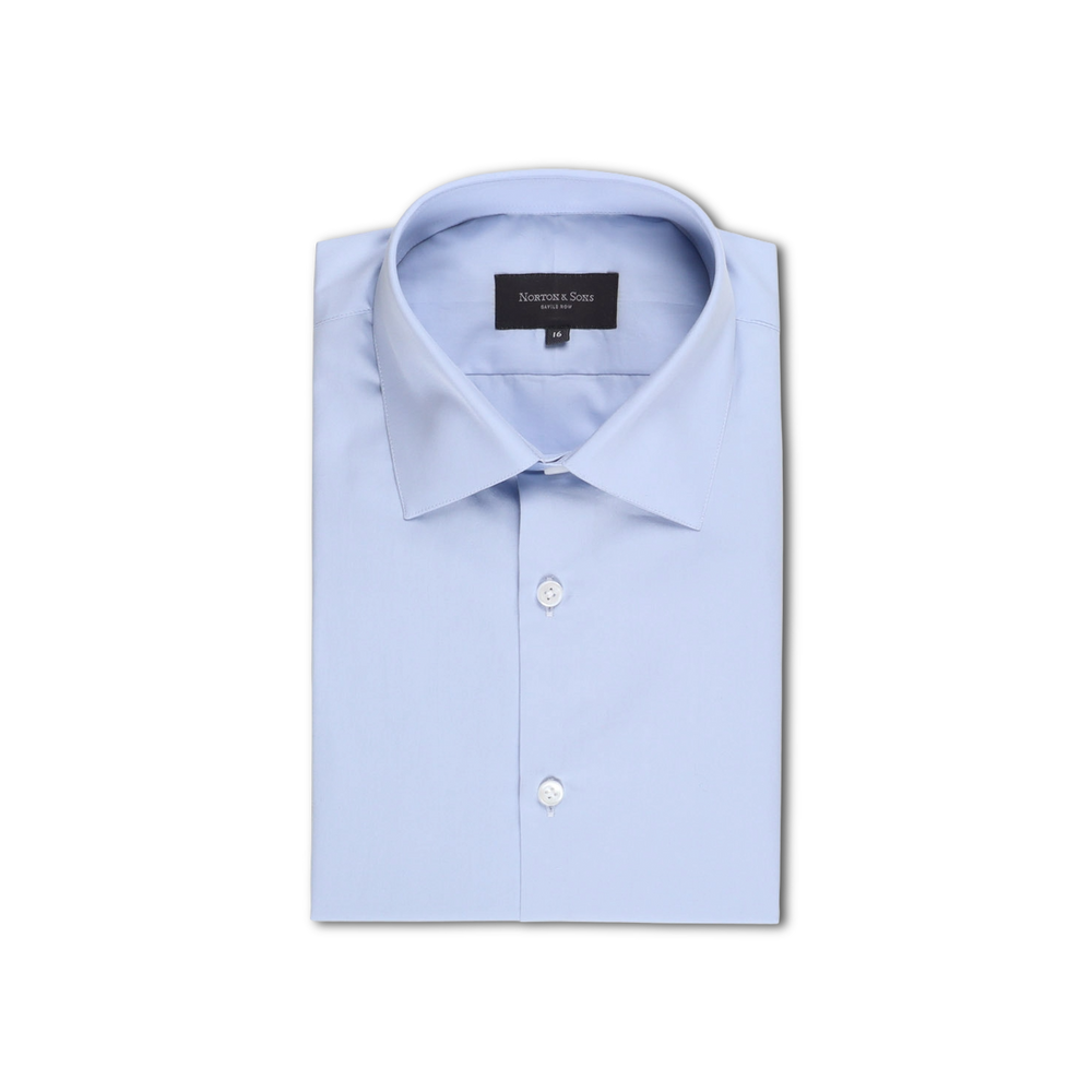 Classic Collar Shirt in Blue Poplin