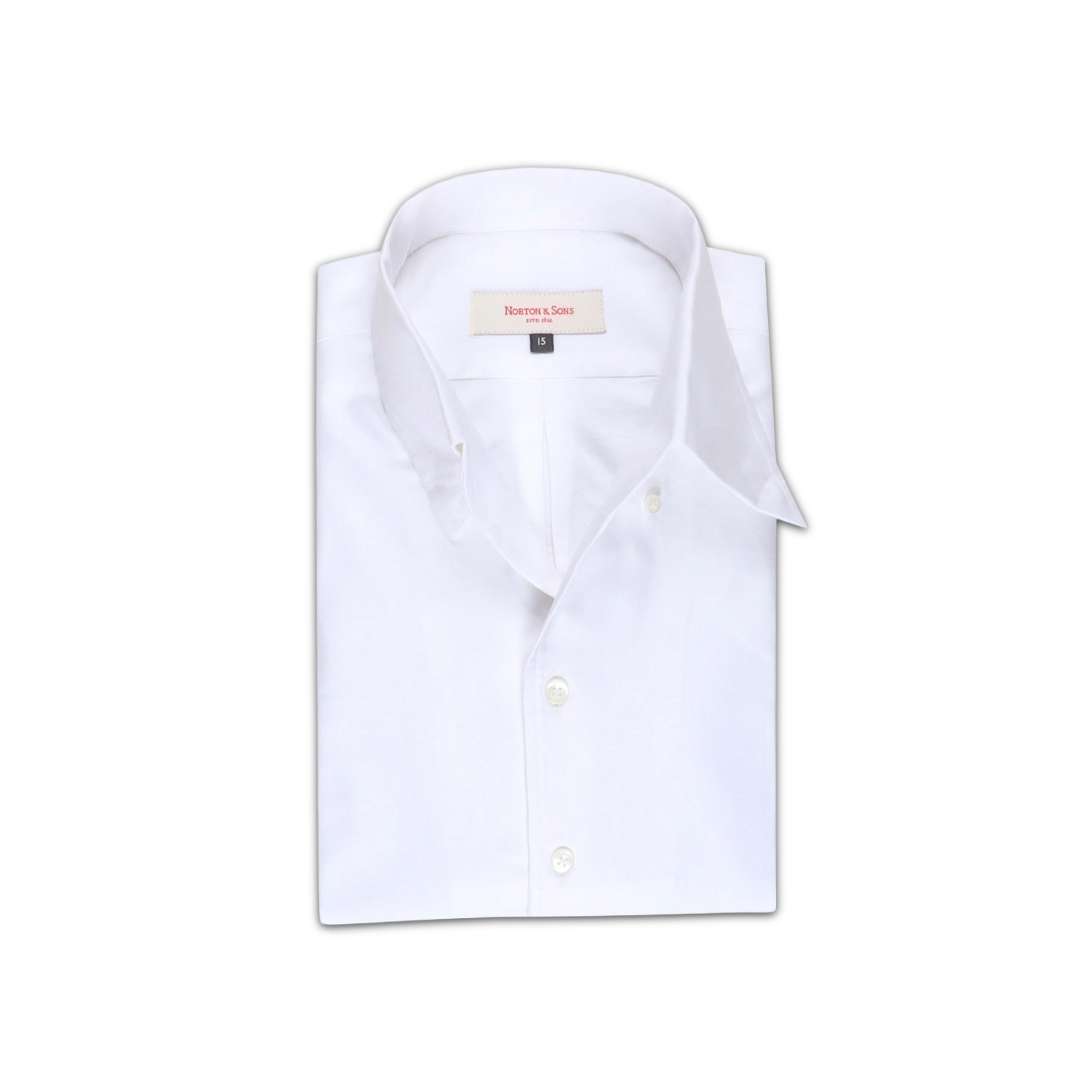 One Piece Collar Shirt in White Oxford Cotton