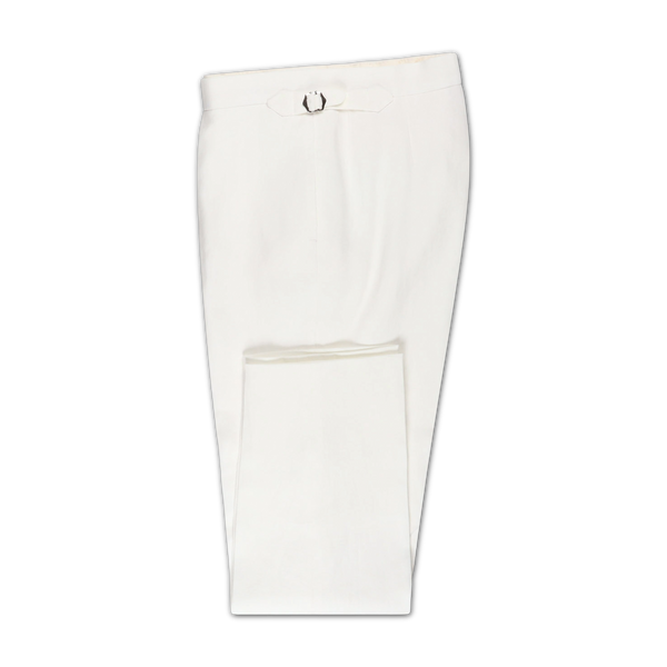 Single Pleat Trousers Off-White Linen
