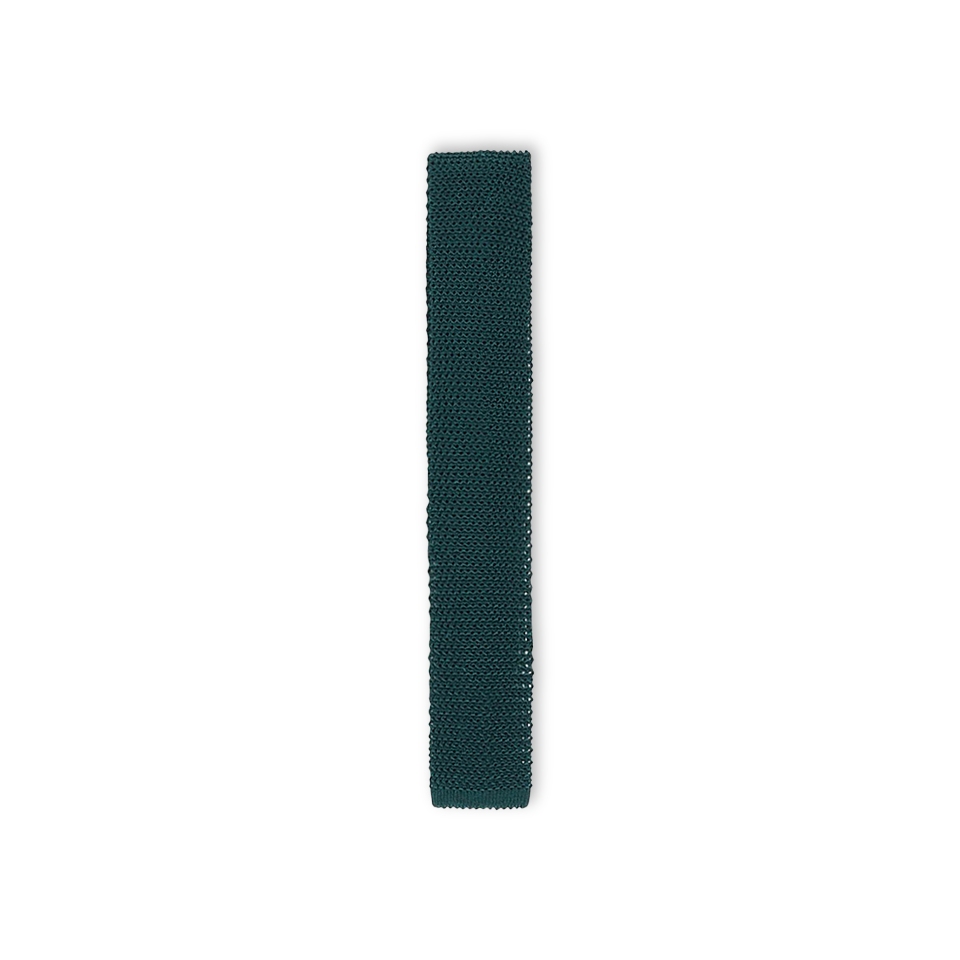 Silk Knitted Tie in Forest Green