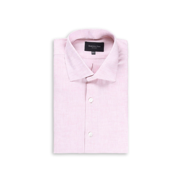 Classic Collar Shirt in Dusty Pink Linen