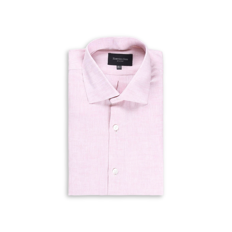 Classic Collar Shirt in Dusty Pink Linen