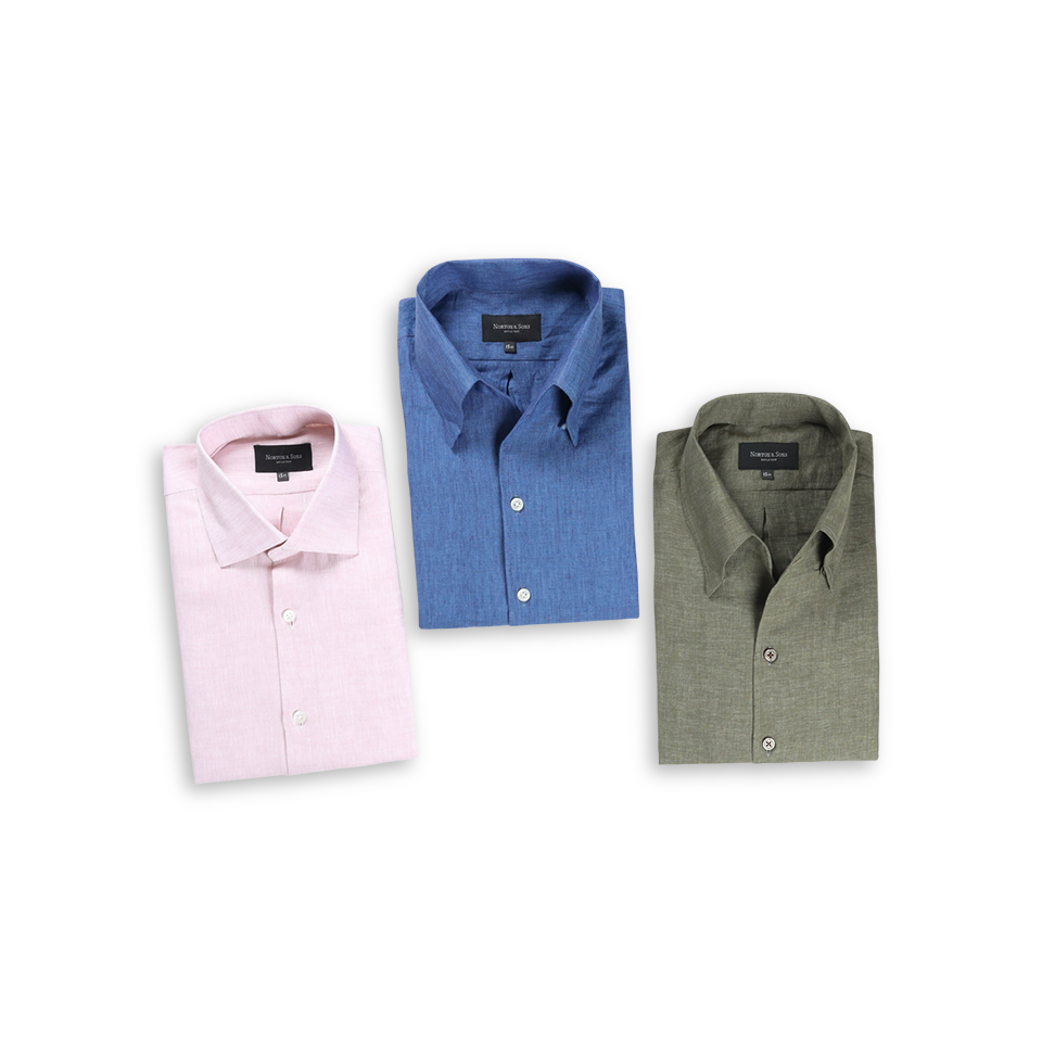 Classic Collar Shirt in Dusty Pink Linen
