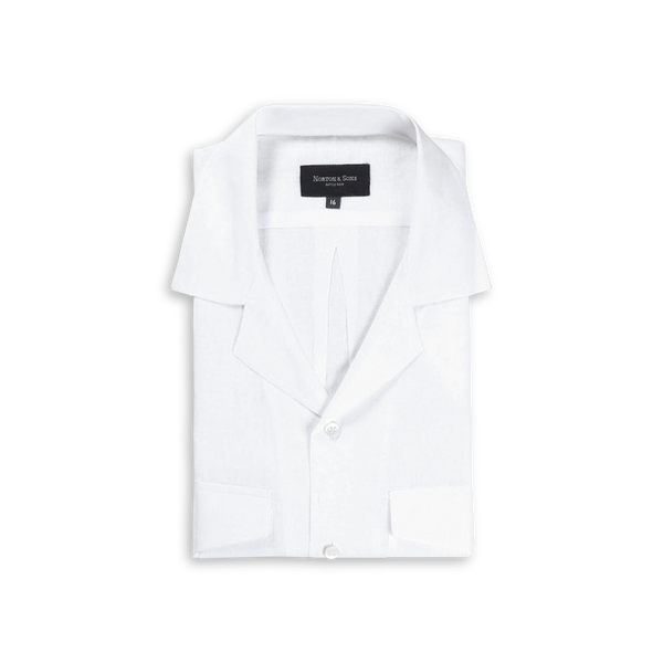 Safari Shirt in White Linen