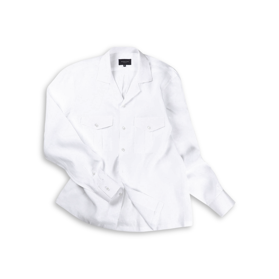 Safari Shirt in White Linen