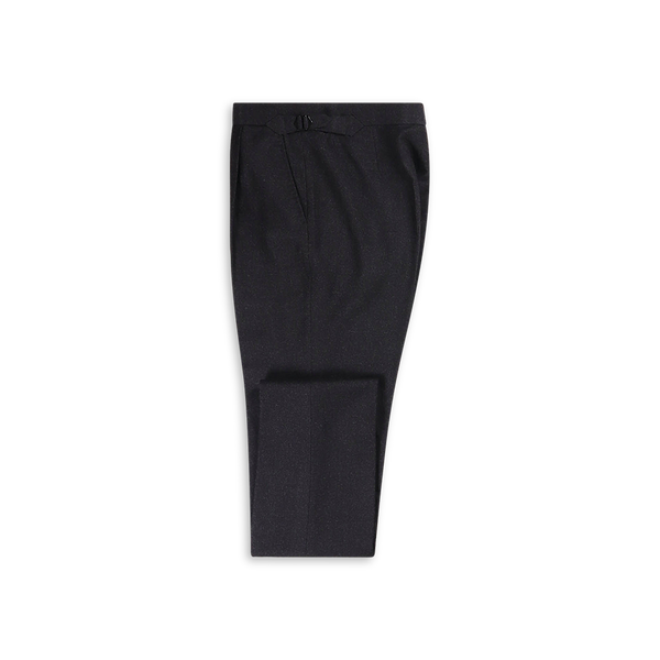 Single Pleat Trouser in Charcoal Grey Flannel
