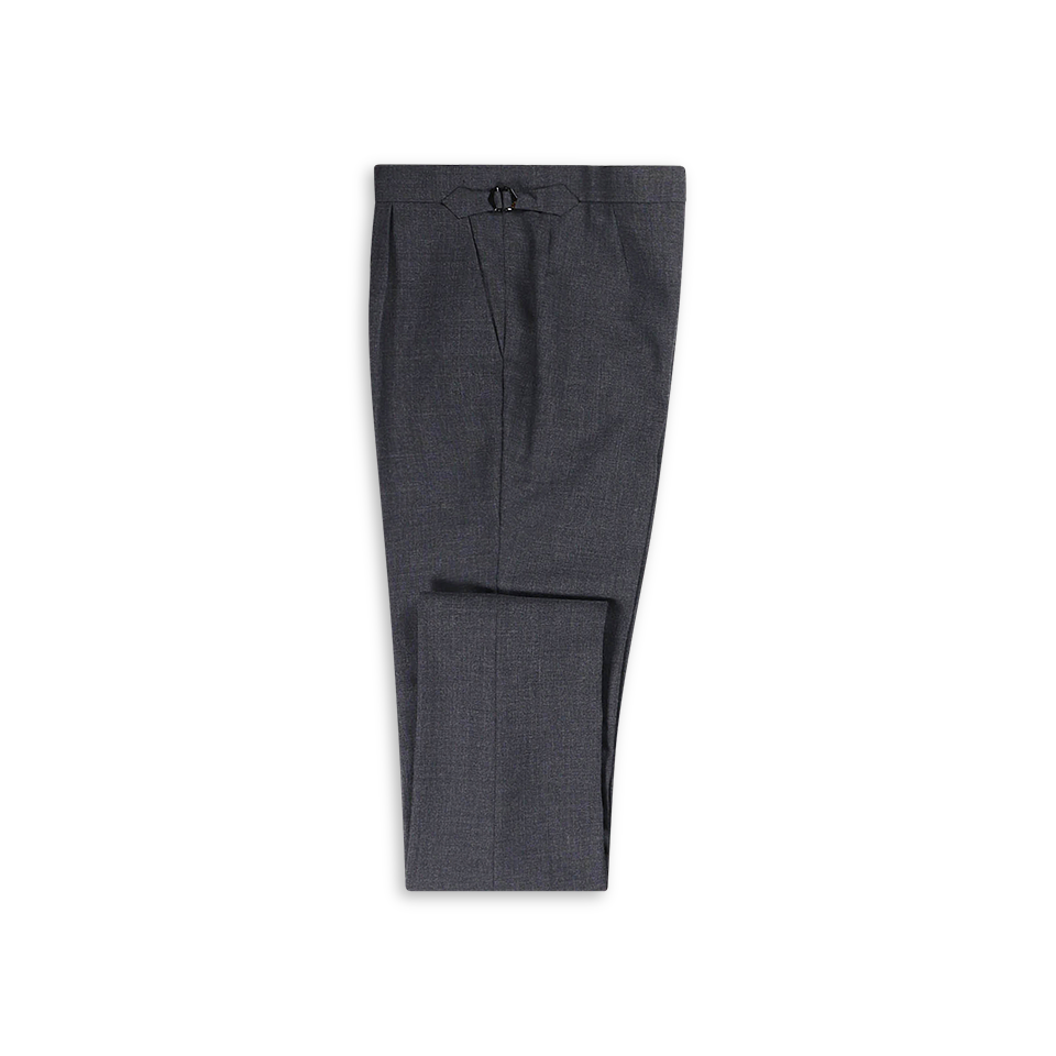 Single Pleat Trouser in Charcoal Grey Fresco Wool