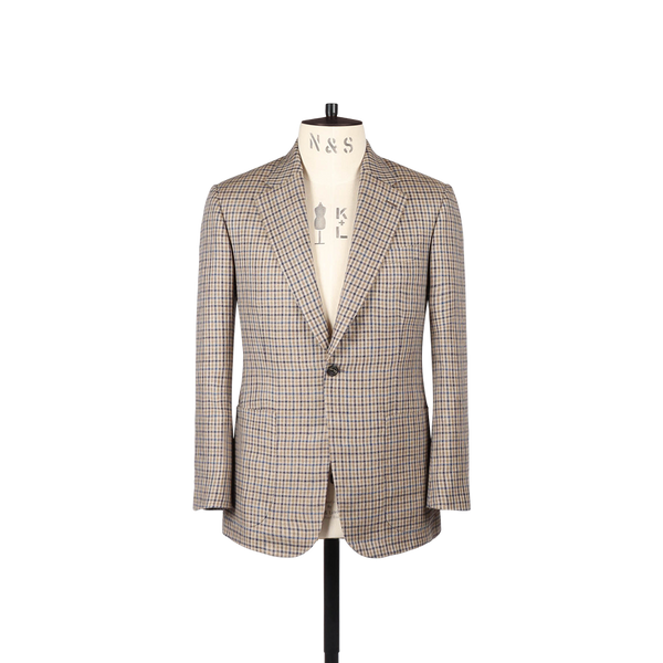 Notch Lapel Jacket in Gunclub Check Linen