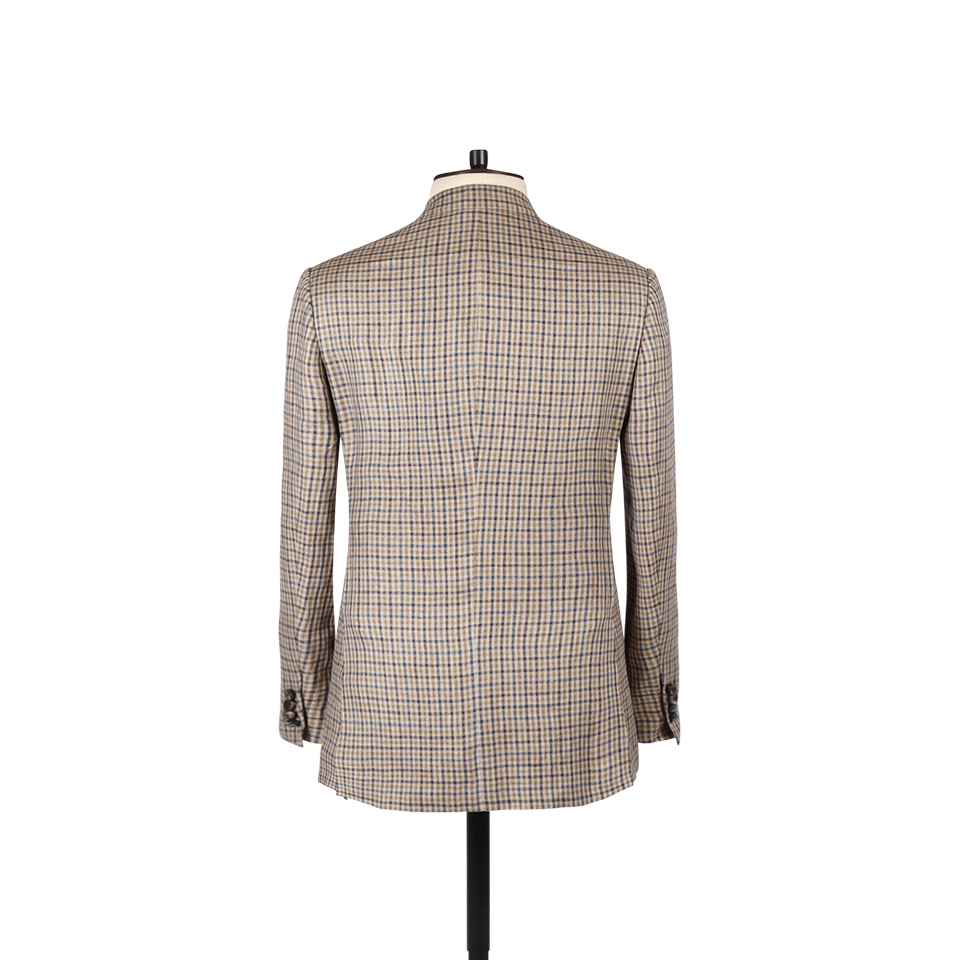 Notch Lapel Jacket in Gunclub Check Linen