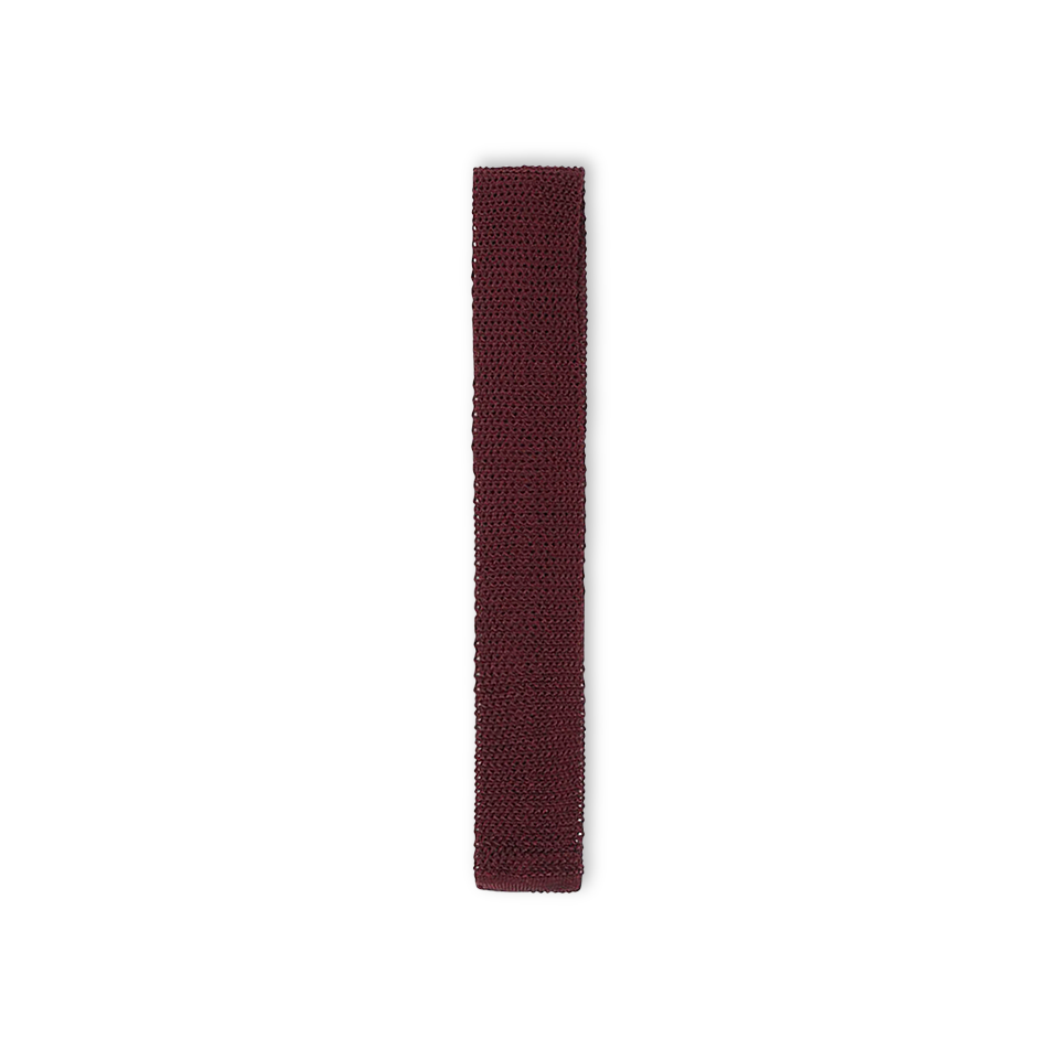 Silk Knitted Tie in Nortons Red