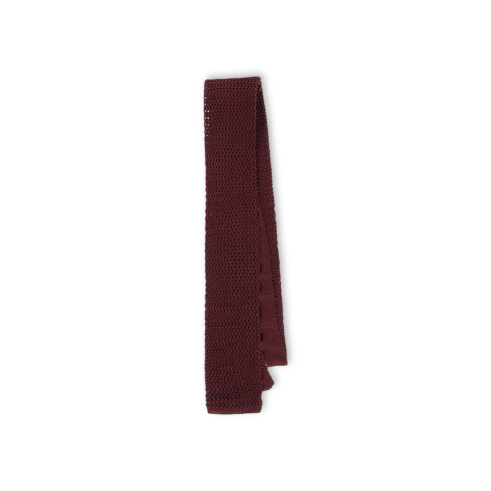 Silk Knitted Tie in Nortons Red