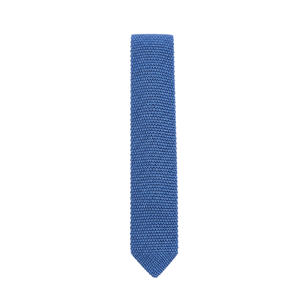 Silk Knitted Tie in Sky Blue